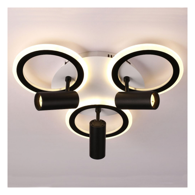 Lustra Led Neagra 3 spoturi Carina 65w Telecomanda SPN DL75L403