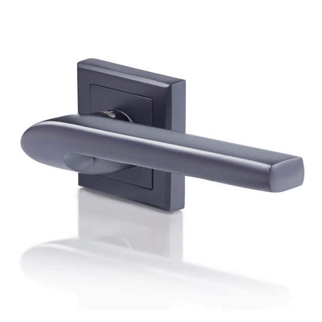 Maner rozeta patrata usa interior Yale Siena aluminiu negru 127x53.5mm MNR3187