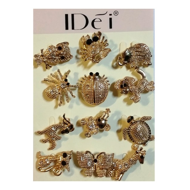 Martisoare 1 Martie Set 12 Brose Cristale Albe si Negre