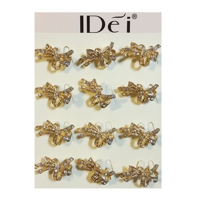 Martisoare 1 Martie Set 12 Brose Fundite Aurii cu Cristale