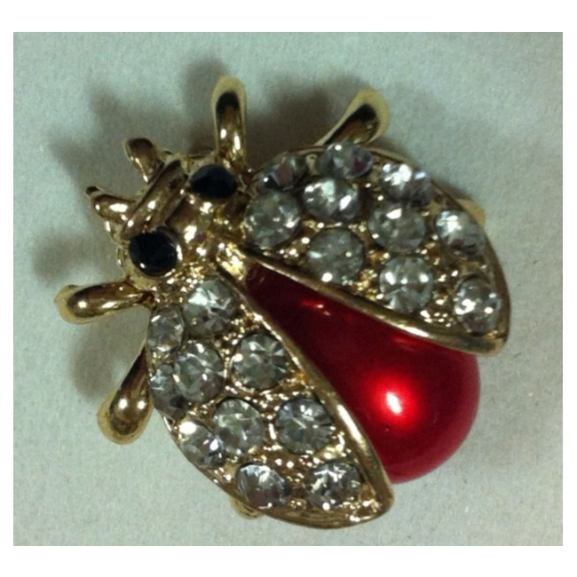 Martisor Brosa Buburuza cu Strasuri XZ31