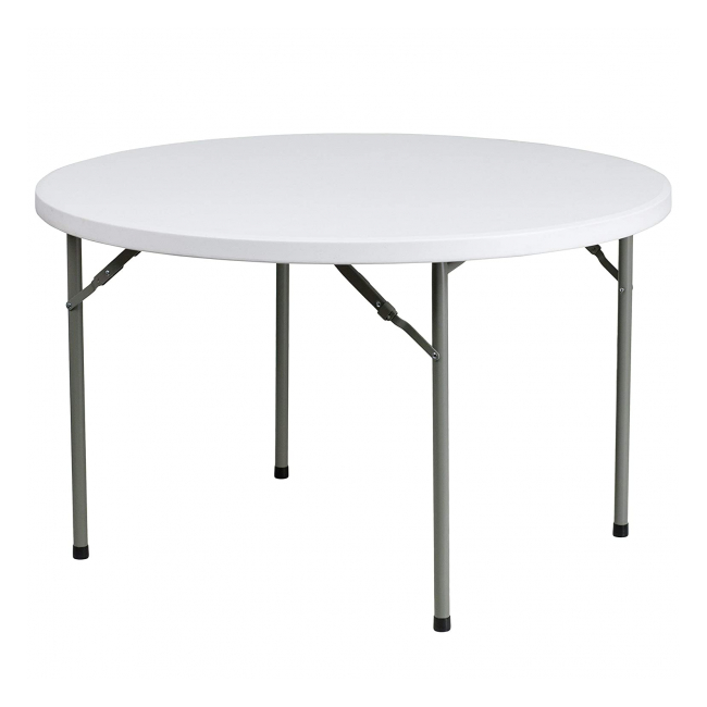 Masa pliabila plastic cadru metalic rotunda 120x74cm alba ZY122 CNN54579