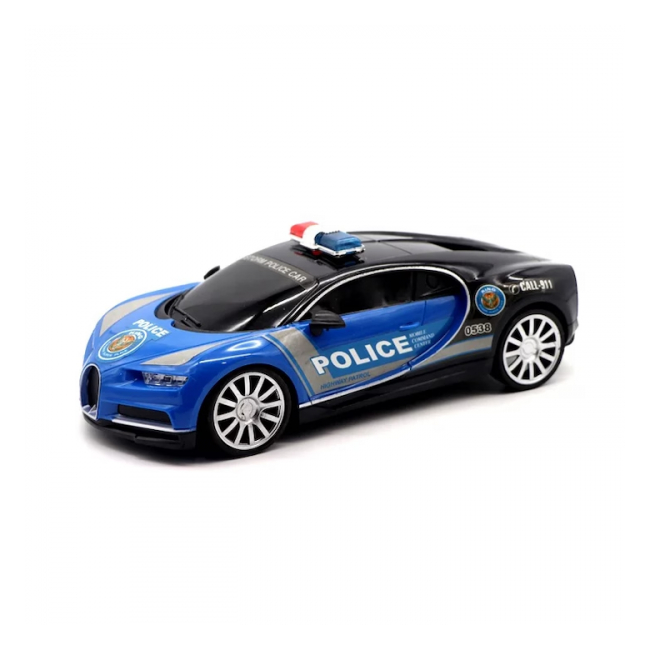 Masina de politie cu Telecomanda Bugatti Chiron Scara 1:16 Albastru Negru 980-3 CWT