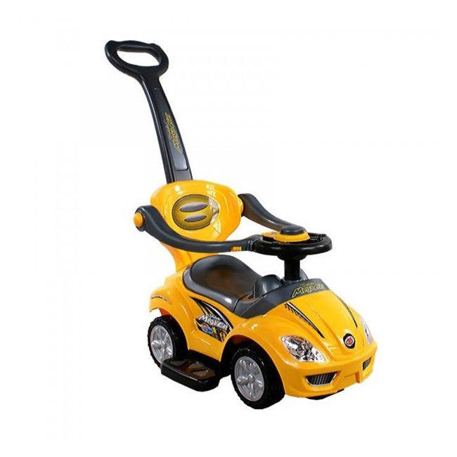 Masinuta 3in1 Muzicala pentru Copii Babyland BabyCar Galbena BC8301