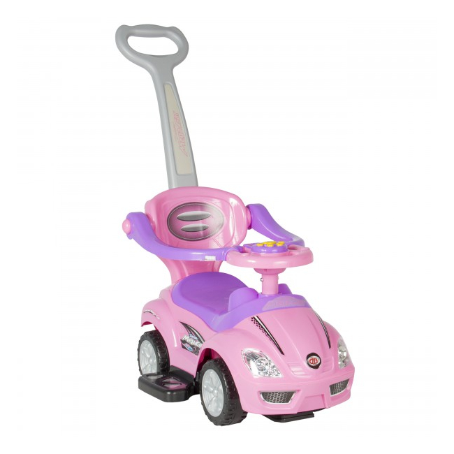 Masinuta 3in1 Muzicala pentru Copii Babyland BabyCar Roz BC8301