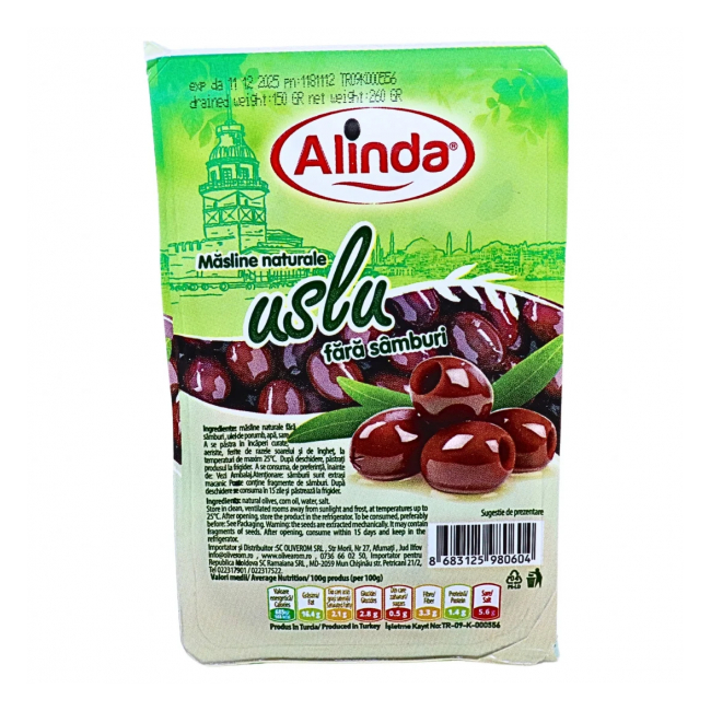Masline naturale Uslu fara samburi Alinda caserola 150g MGR28390
