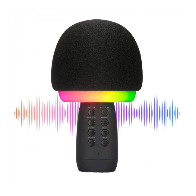 Microfon Karaoke Bluetooth Iluminat RGB Andowl QMC91