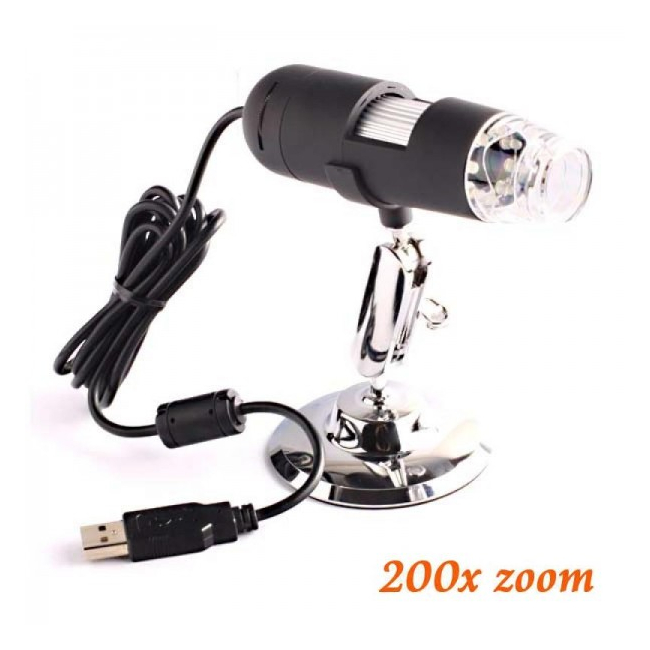 Microscop Digital USB cu 8 LED si Zoom 200X
