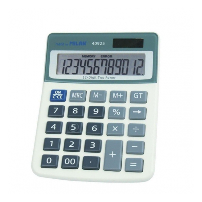 Mini Calculator de Birou 13x10x1.5cm 12 Digits Milan 40925