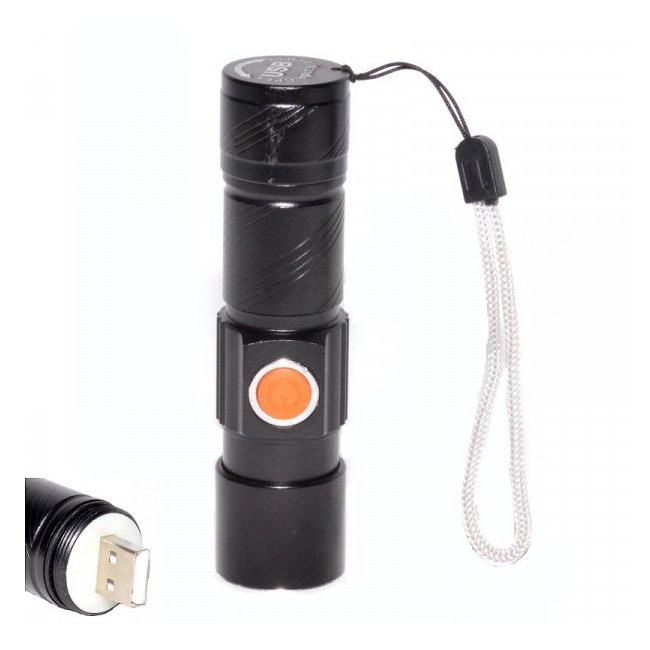 Mini Lanterna LED 3W Zoom Incarcare Directa USB 19A036 XXM