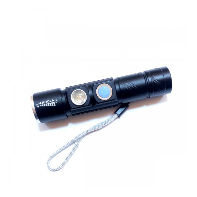 Mini Lanterna LED 3W Compacta, Zoom, UV Incarcare Directa USB BL831