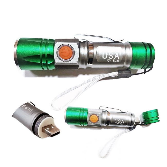 Mini Lanterna LED 3W cu Zoom si Incarcare Directa USB XY818