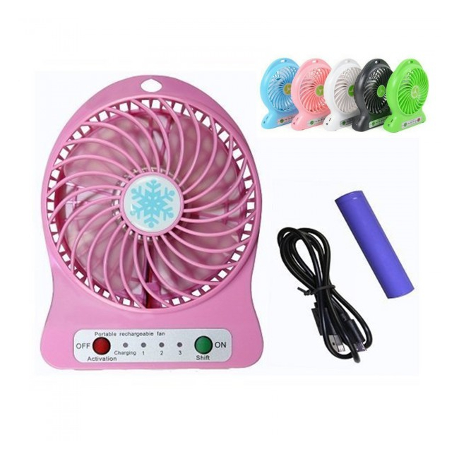 Mini ventilator Portabil cu Acumulator 18650, USB si Lanterna ZDLF68