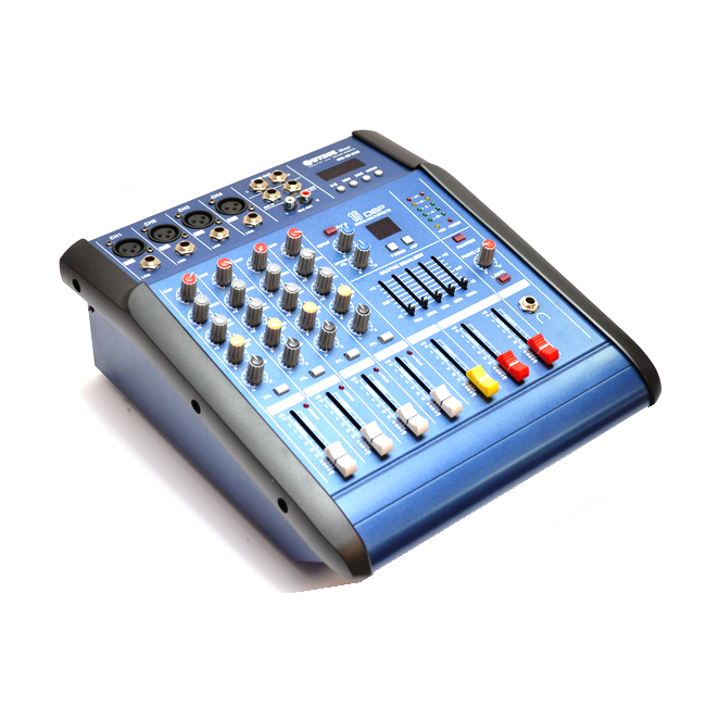 Mixer Audio cu Amplificare WVNGR WG4D USB 4 Canale 200W 4Ohm