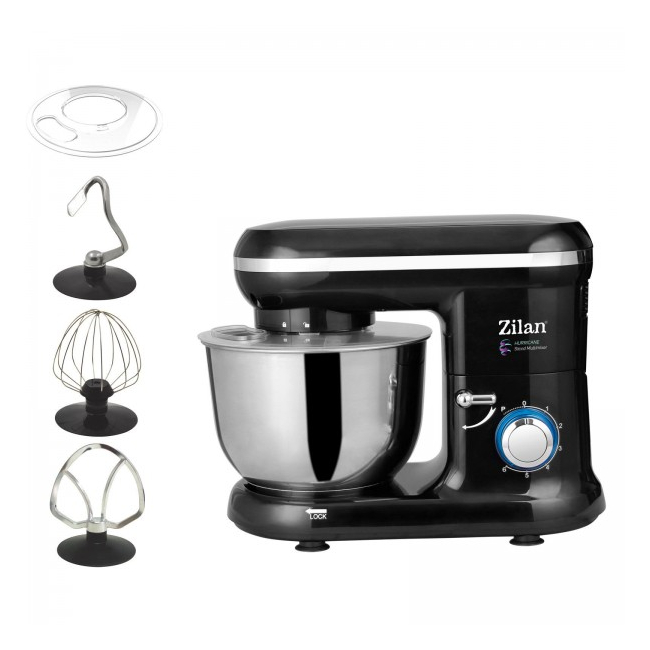 Mixer cu Bol Inox 4.5l 1000W 6 viteze Pulse Hurricane Zilan ZLN3185