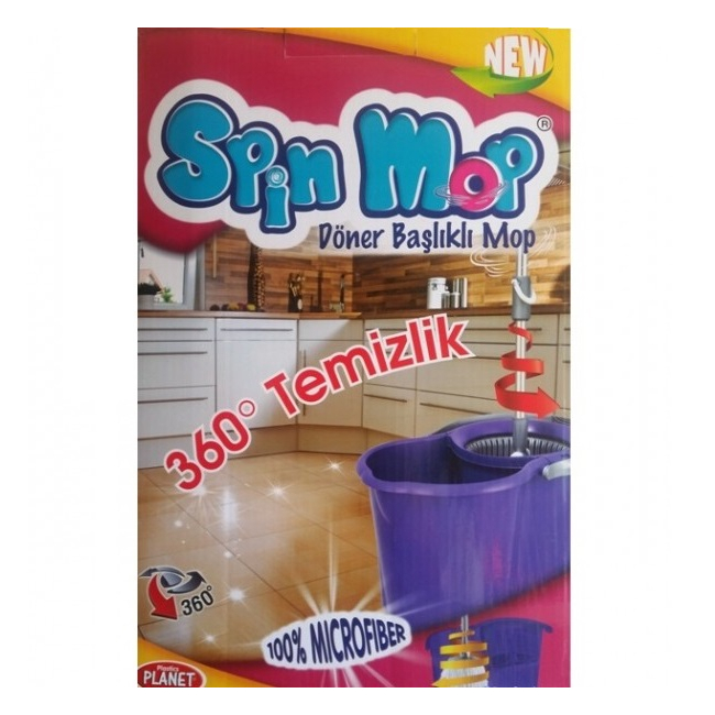 Mop Rotativ Galeata cu Sistem de Stoarcere fara Pedala Spin Mop