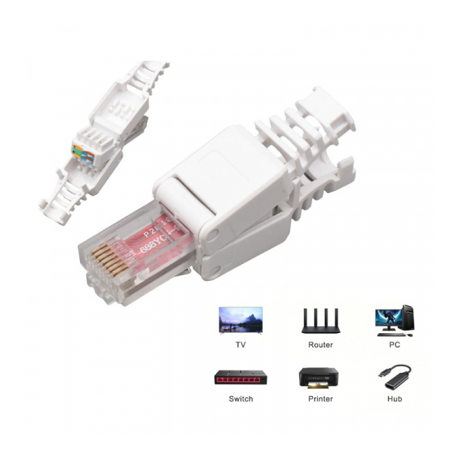 Mufa RJ45 CAT 6 UTP de Plastic Fara Sertizare 12H033 XXM