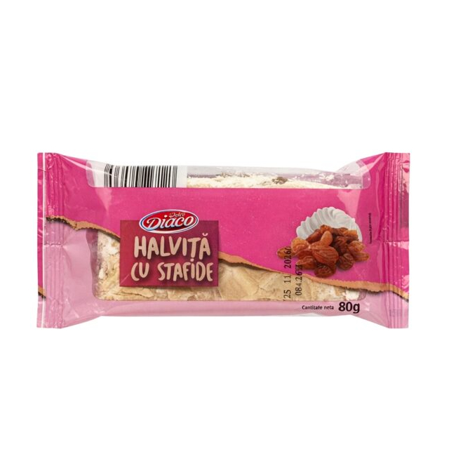 Nuga Halvita cu STAFIDE 20x80g Portii Ambalate individual Diaco 1.6kg MGR16681