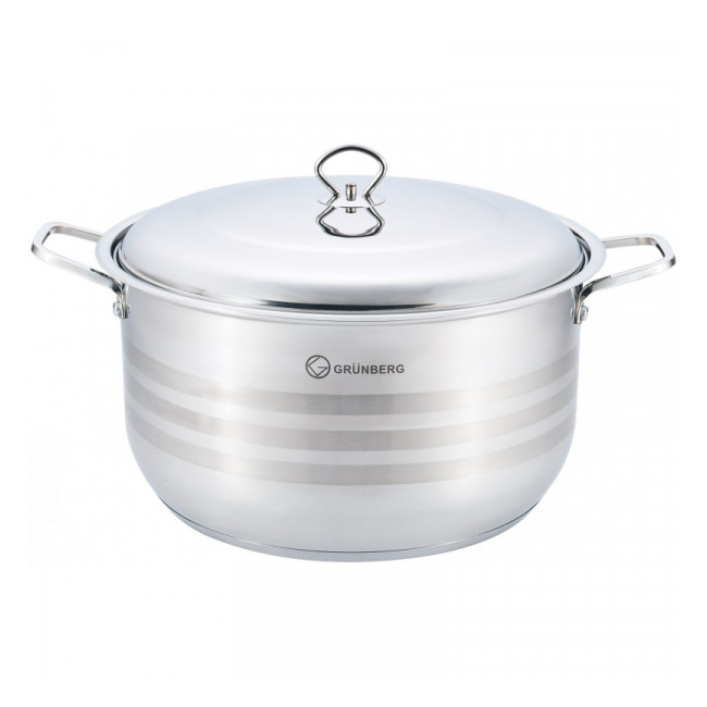 Oala Cratita Inox cu Capac Sticla 36cm 20l Grunberg GR8136