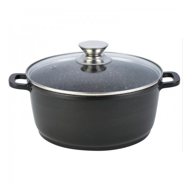 Oala din Aluminiu Marmorata cu capac 24cm 3.7L Grunberg GR8924