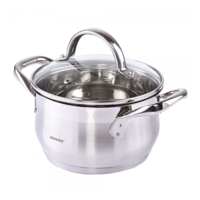 Oala din inox cu capac Gourmet Bergner BG6506 1.7L