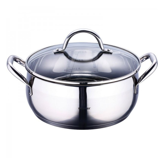 Oala din inox cu capac Gourmet Bergner BG6530 4.5L