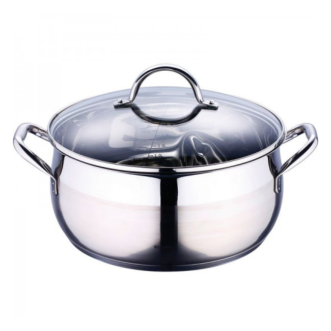 Oala din inox cu capac Gourmet Bergner BG6565 8L