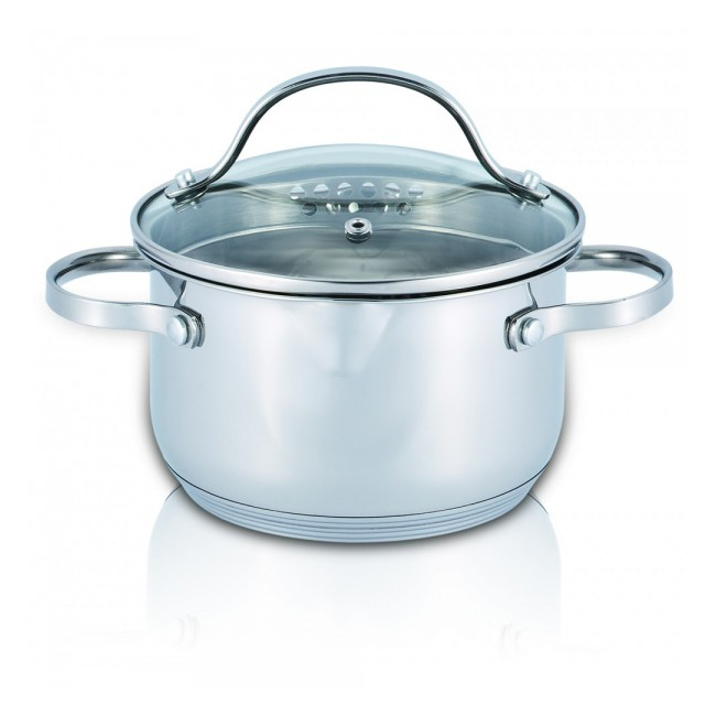 Oala Inox cu Capac Sticla si Manere 6L 24cm Zephyr ZP1210EI24