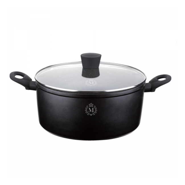 Oala Interior Marmorat cu Capac 24cm 4L Meisterklasse MK102724