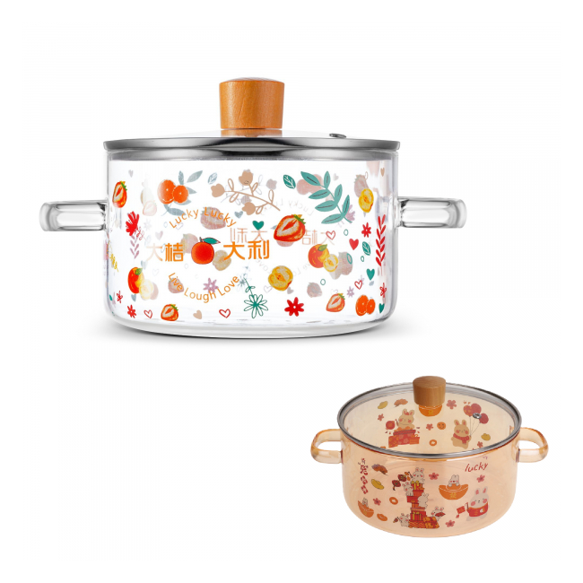 Oala sticla borosilicata cu capac 2.5L manere DIV. MODELE WEI A-15975/A-15973 DNC61531