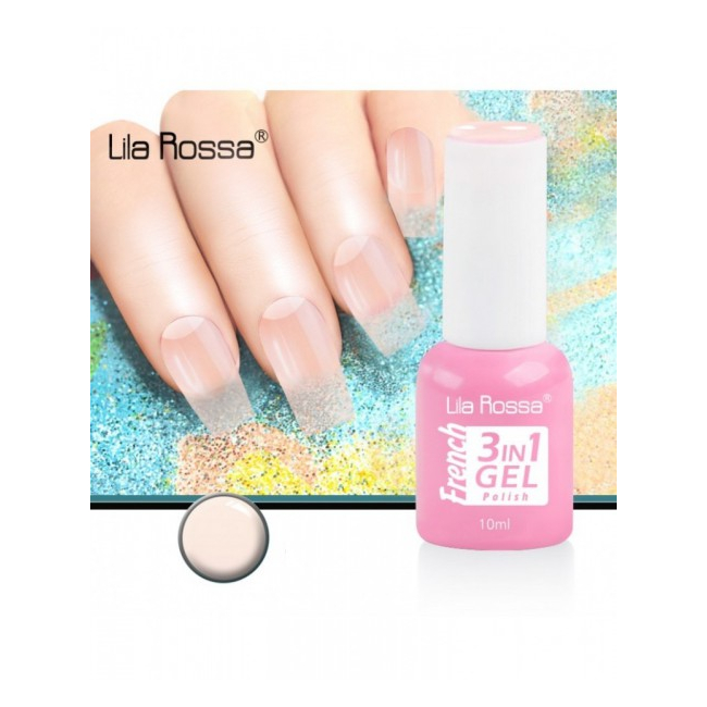 Oja Semipermanenta Manichiura French 3IN1 Lila Rossa 10ml F301F03