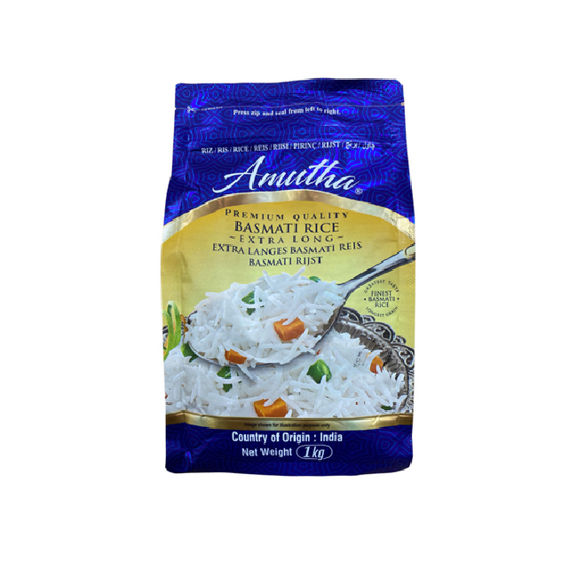 Orez Basmati cu Bobul Extra Lung Premium India AMUTHA 1kg SNM