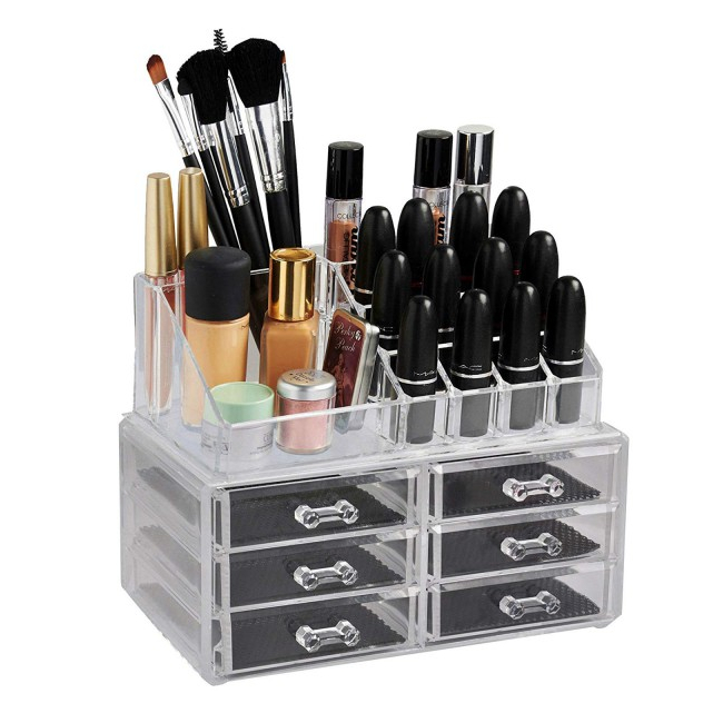 Organizator cosmetice din acril 6 sertare si 16 compartimente