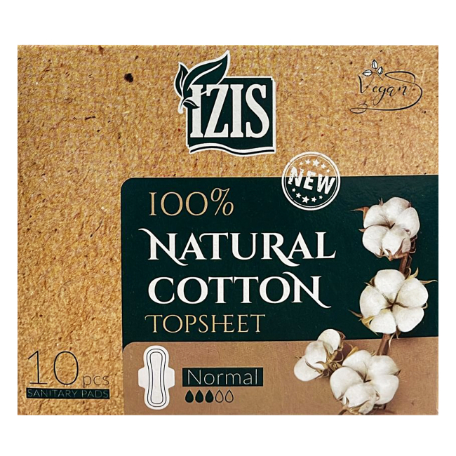 Pachet 10 Absorbante Cotton Invelis Bumbac Natural Izis Normal CNN51231