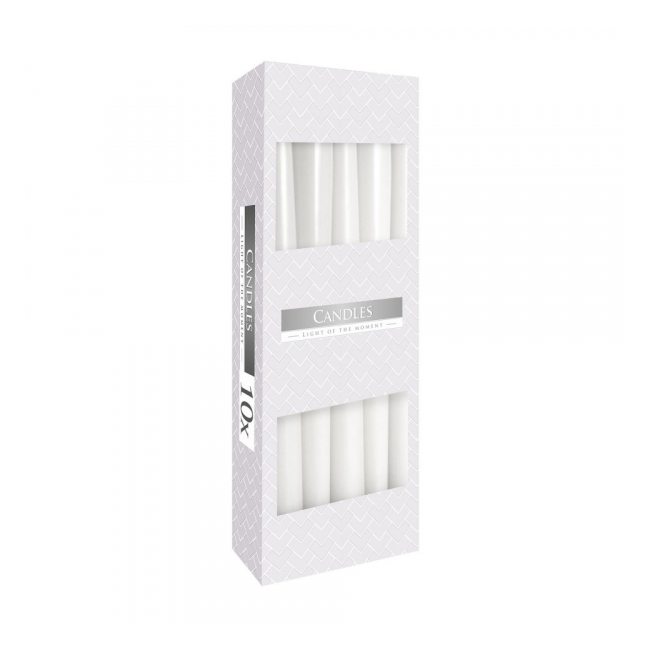 Pachet 10 bucati cu Lumanari Conice Bispol Albe S30-090 DNC36339