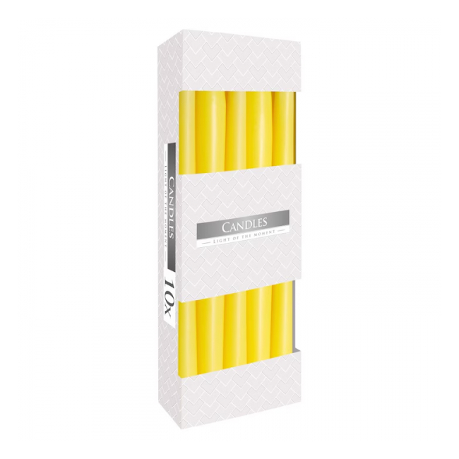 Pachet 10 bucati cu Lumanari Conice Bispol Galbene S30-010 DNC36350
