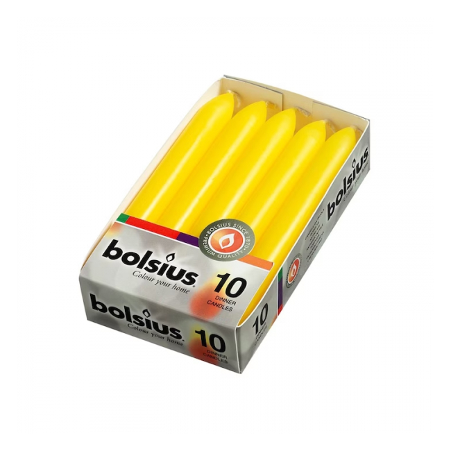 Pachet 10 Lumanari Cilindrice Bolsius Galben CIB10-211 DNC31546