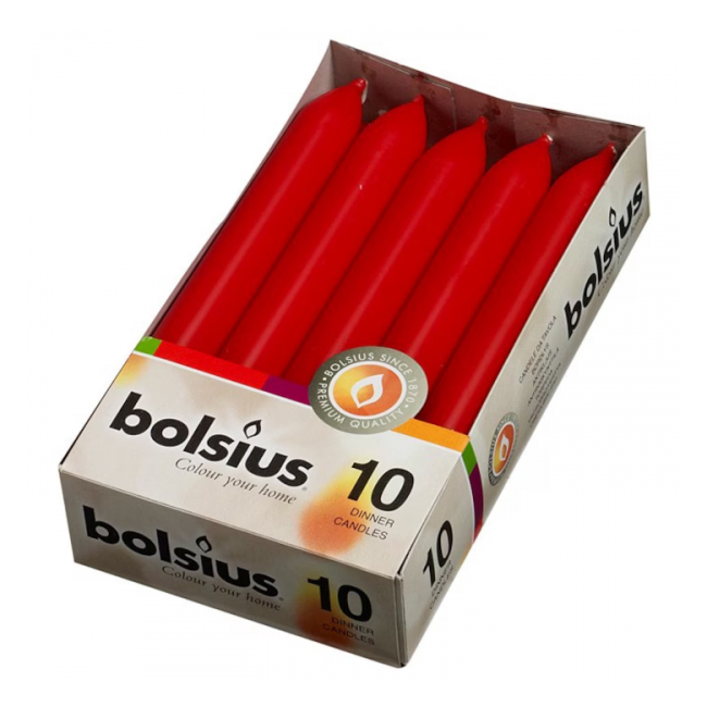 Pachet 10 Lumanari Cilindrice Bolsius Rosu CIB10-241 DNC44185