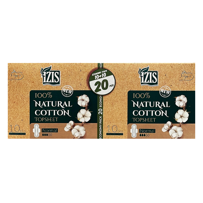 Pachet 20 Absorbante Cotton Invelis Bumbac Natural Izis Normal CNN51237
