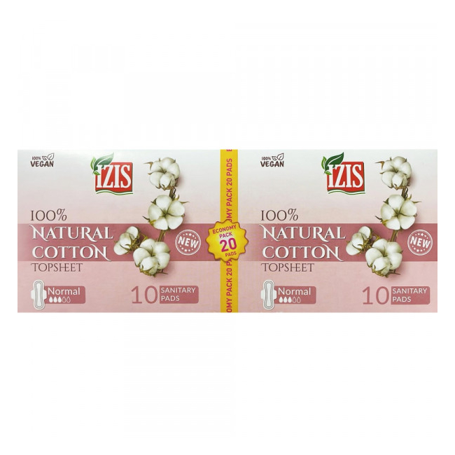 Pachet 20 Absorbante Cotton Invelis Bumbac Natural Izis Normal CNN51237