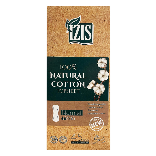 Pachet 45 Absorbante Cotton Invelis Bumbac Natural Izis Zilnice Normal CNN51240