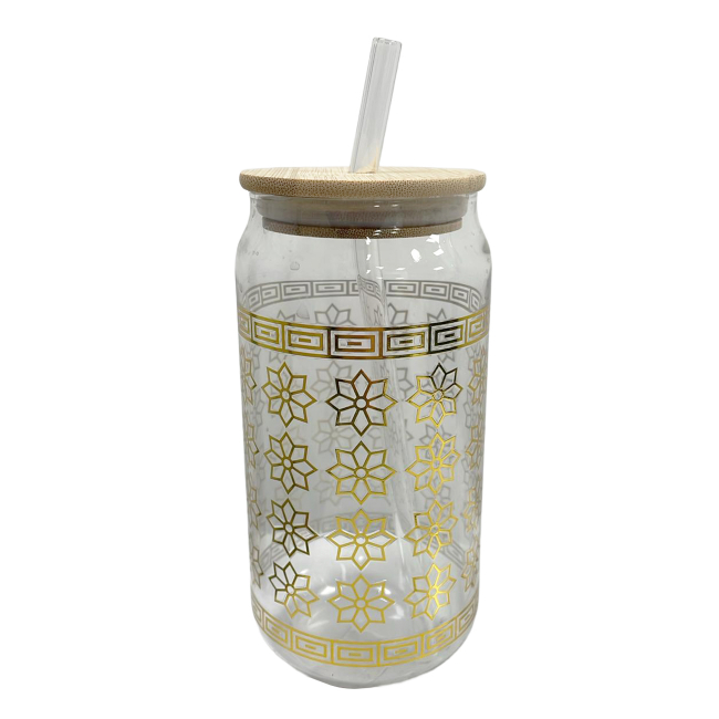 Pahar din Sticla cu Pai si Capac DIV.MODELE 3-48 400ml CNN52924