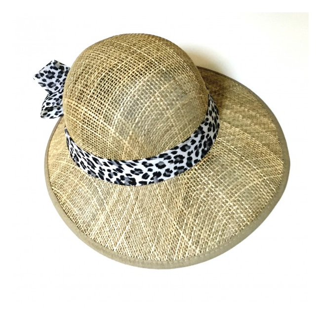 Palarie de Paie Bej Boruri Largi Dama