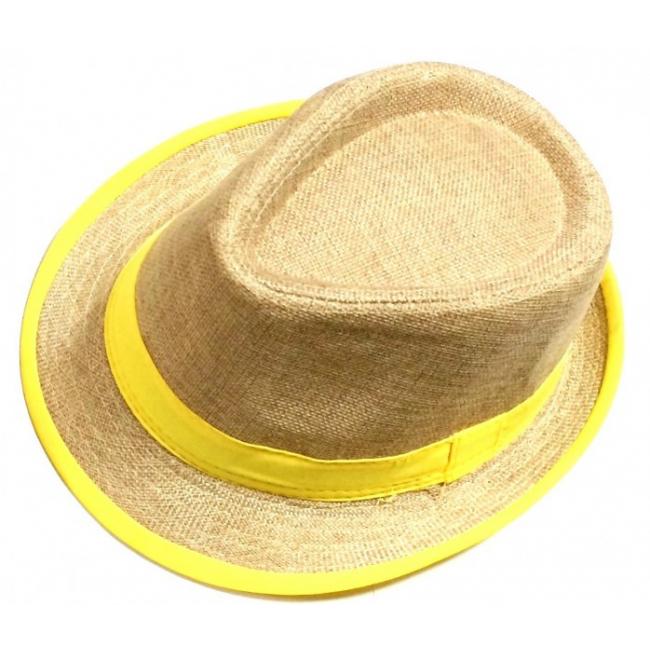 Palarie de Paie Unisex Galben Model 3
