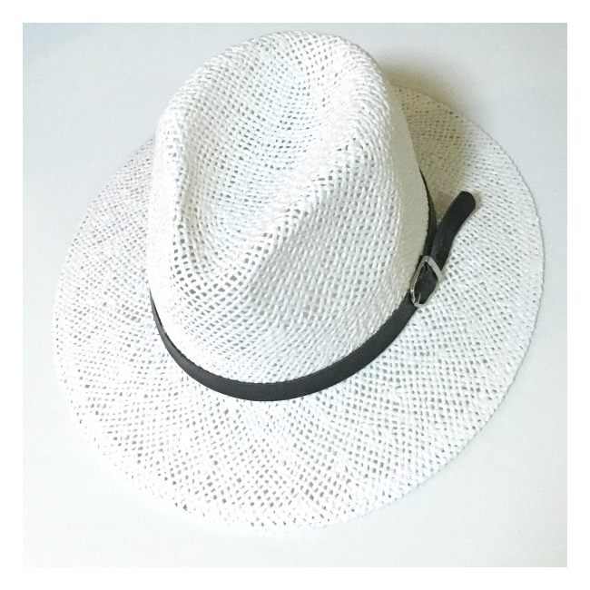 Palarie de Vara Alba Boruri Largi Unisex Marime Reglabila