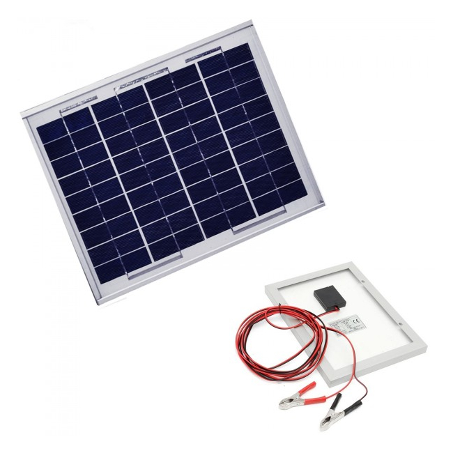 Panou Solar Fotovoltaic 10W  36 Celule 36x24cm Cablu Clesti 12V