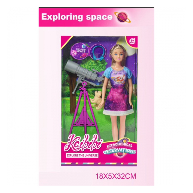 Papusa cu telescop si catelus set de joaca Exploring Space WG172 CWT
