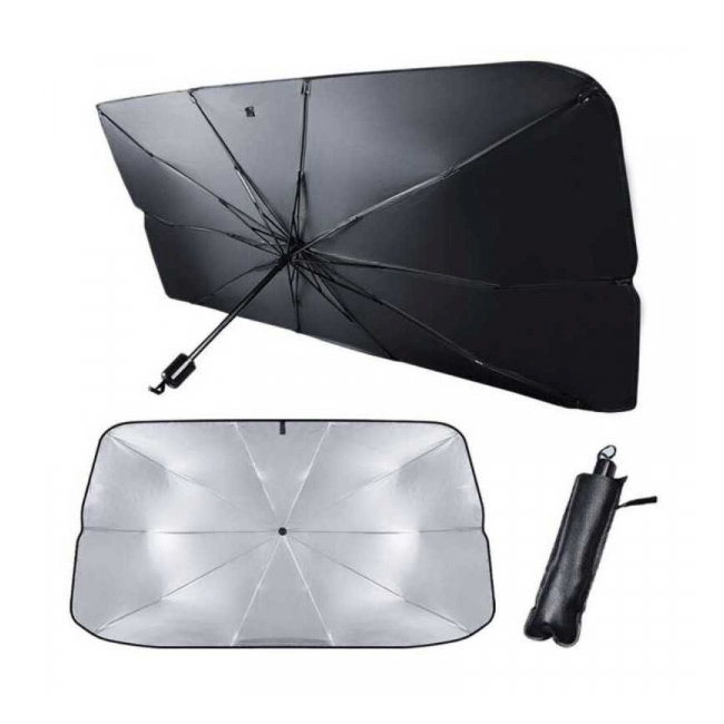 Parasolar auto tip umbrela negru 130X75cm DNC62965