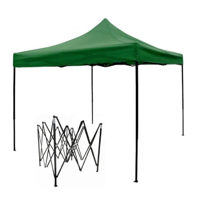 Pavilion Gradina cu Acoperis Impermeabil Cort Pliabil Acordeon 3x3m Verde