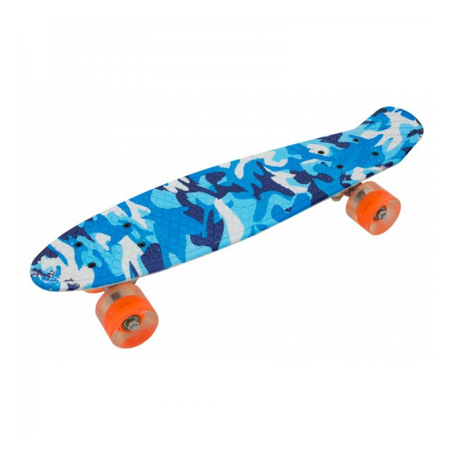 Penny Board cu Roti Silicon 55x15cm SB2406 JU Camuflaj Blue